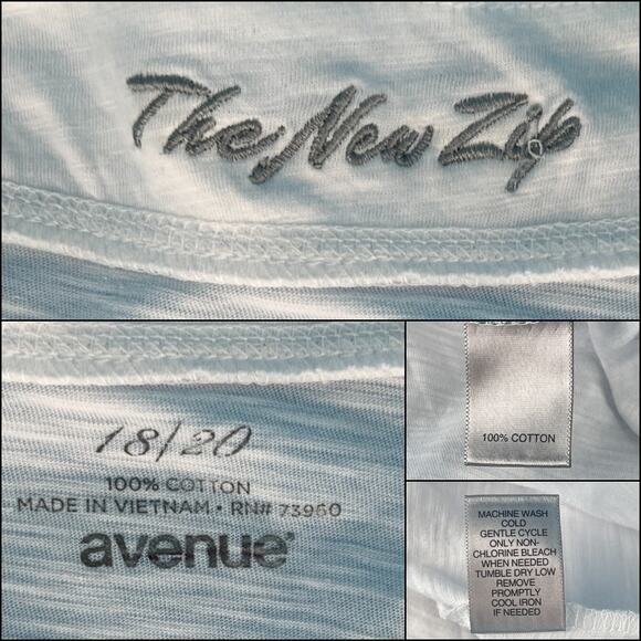 Avenue The New Zip 3/4 Sleeve Tunic Top Beach Cover Plus Size 18-20 White Cotton - Picture 9 of 13